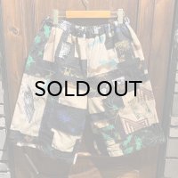 {NO MAD NUMSKULL} ORIGINAL PATTERN SHORT PANTS / "HATE PATCHWORK" / XL / 02