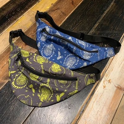 画像1: {SUKETOKU} ORIGINAL PATTERN WAIST POUCH / "煩"