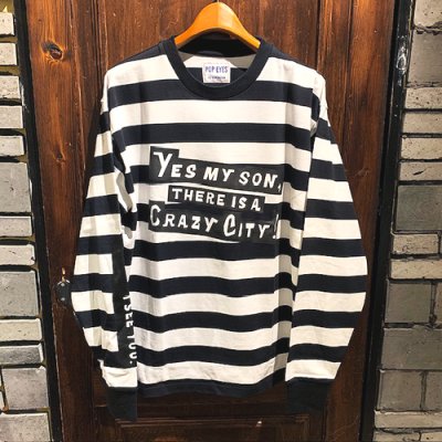 画像1: {POP EYES} "CRAZY CITY" BORDER TEE LS