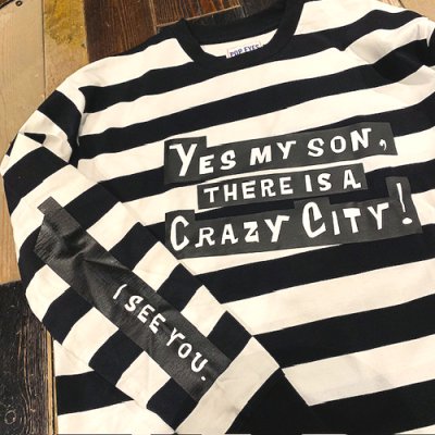 画像2: {POP EYES} "CRAZY CITY" BORDER TEE LS