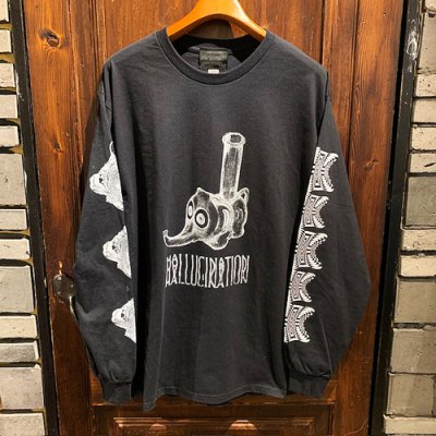 画像1: {伊藤慧 × NO MAD NUMSKULL} "HALLUCINATION CLUB" L/S T-SHIRTS(BLACK)