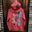 画像1: {MOMENTARY PSYCHO ART} MULTI PRINT ZIP PARKA / PINK (1)