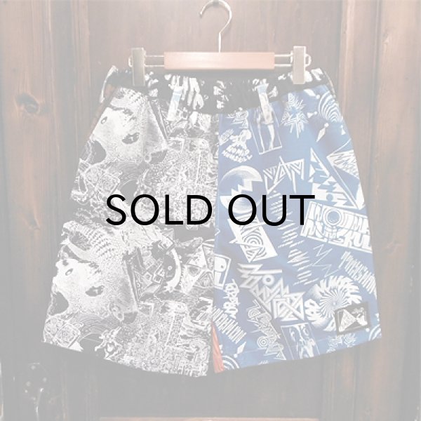 画像1: {NO MAD NUMSKULL} ORIGINAL PATTERN SHORT PANTS / CRAZY PATTERN / L (1)