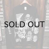 画像: {MOMENTARY PSYCHO ART} "MULTI PRINT" L/S T-SHIRTS / BLACK / (L) / "COW LOGO"