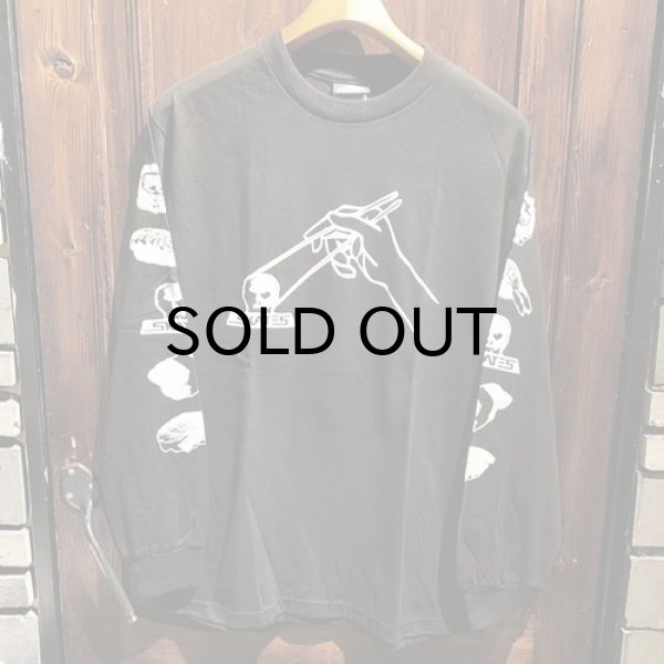 画像1: {SKULL SKATES}  "SUSHI" L/S T-SHIRTS(BLACK×WHITE) (1)