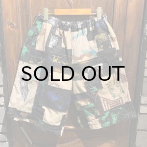 画像: {NO MAD NUMSKULL} ORIGINAL PATTERN SHORT PANTS / "HATE PATCHWORK" / XL / 02